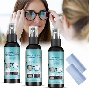 مزيل خدش Eyeglass ، مزيل خدش عدسة 100 مل ، مزيل الخدش للنظارات الشمسية ، رذاذ نظارات العين ، لأدوات نظافة النظافة الشمسية （3pcs）