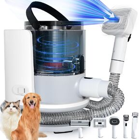 Lanchez Dog Grooming Prapuum and Dryer ، 8 في 1 Pet Petraming فراغ للكلاب مع صندوق الغبار 3L ، ضوضاء منخفضة 12 كيلو بايت شفط الكلب لفراغات التخلص من الاستمالة مع 3 أوضاع لتلقي شعر الحيوانات الأليفة ، وتنظيف المنزل