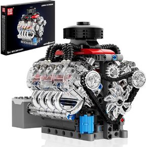 مجموعات محرك Mold King Mini V8 التي تعمل ، وتنشئ محرك السيارات المرئي الخاص بك ، ونماذج تجربة العلوم الفيزيائية للشباب ، وأفضل هدايا لعبة STEM للأطفال والبالغين 10171 (487 PCS)
