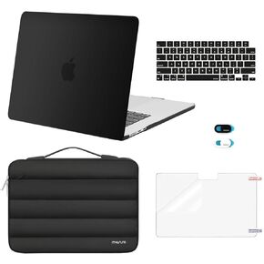 Mosiso متوافق مع MacBook Air 15 بوصة Case 2025 2024 2023 الإصدار M3 A3114 M2 A2941 Touch ID ، علبة قذيفة صلبة بلاستيكية وحقيبة الأكمام منتفخة وغطاء لوحة المفاتيح وغطاء كاميرا الويب وشاشة الشاشة ، الرمال