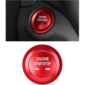 CARFIB Ignition Button Decals Fit for Chevrolet Chevy Equinox Malibu Sonic Traverse Trax Accessories Push Start Stop Stickers Caps Covers Parts Car Interior Decoration Aluminum Alloy Red 2Pcs