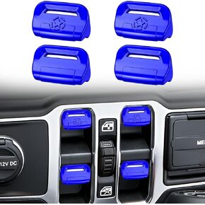 Upgraded Window Switch Button Covers for Jeep Wrangler JL JLU 2018-2024 2025 & Gladiator JT 2020 2021 2022 2023 2024 2025 for Jeep Wrangler 4xe Accessories, Red, 4pcs