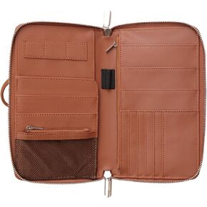 RFID Blocking Family Passport Holder Wallet 6,Premium Leather Travel Document Organizer for Women and Men,Travel Wallet for Credit Card(Brown)