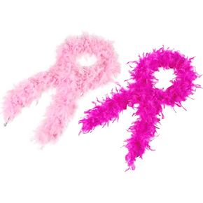 Feather Boa 45g Pink and Hot Pink 2Yards for DIY Craft Wedding Party Costume Decoration