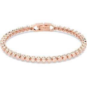 Swarovski Imber Emily Tennis bracelet, Round cut, Pink, Rose gold-tone finish