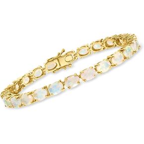 Ross-Simons 12.00 ct. t.w. Ethiopian Opal Tennis Bracelet in 18kt Gold Over Sterling