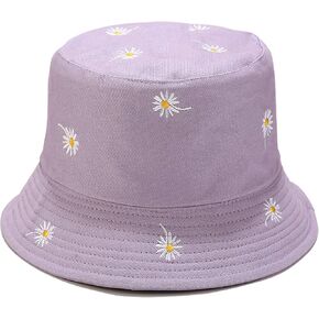 UmeEpar عكس Daisy Deisy Bucket Hat قبعة شاطئ شاطئية قابلة للتعبئة للنساء الرجال