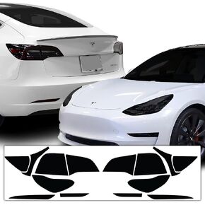 BOGAR TECH DESIGNS Tail Head Light Side Markers Reflectors Tint Kit Compatible with and Fits Tesla Model 3 2017-2023, Dark Smoke