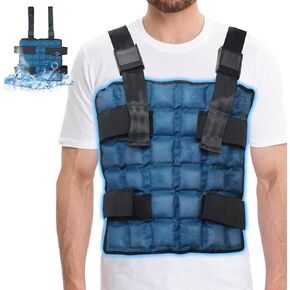 Reusable Cooling Vest, Adjustable Lightweight Vest (Navy Blue) with Ice Cells, Full Body Heat Relief for Riding, Running