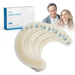 60PCS Ostomy Barrier Strips Ostomy Supplies, Skin Friendly Hydrocolloid Skin Barrier Strips, Elastic Barrier Strips for Ostomy Bag Colostomy Ileostomy Supplies
