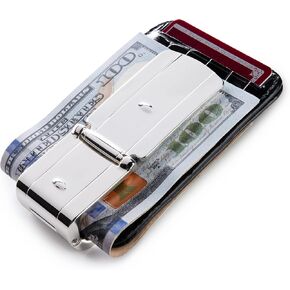 Zurich Silver MoneyClamp® with Leather Wallet, The Only Money Clip that Never Loses Its Grip, Forever Warranty