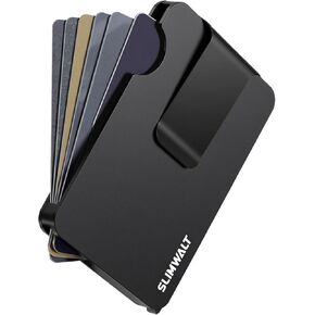 Cardfan Wallet for Men with Money Clip - Minimalist Slim Mens Wallet with RFID Blocking, Fan-out Card Holder, Metal Pop Up Wallets Black, Gifts for Men