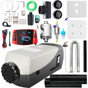 Wayska Diesel Air Heater 12V ، 15L Tank ، Heater Diesel 8KW ، Mukuffler ، Diesel Starks With With LCD Thermostat Monitor and Remote Control للشاحنات والمقطورة والقوارب والمنزل المحرك