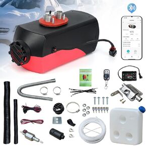سخان الهواء الديزل مع التحكم في تطبيق Bluetooth 12 فولت 5KW-8KW سخان وقوف السيارات سخان ديزل ليلة التحكم عن بعد شاشة LCD شاشة 10L للشاحن