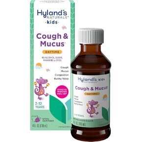 أطفال Hyland's Kids Cough Syrup و Mucus Relief Comply و Night Time Combo ، طب الأطفال للأعمار من 2 إلى 12 عامًا ، نكهة العنب ، يعزز النوم ، السعال ، السيلان ، المخاط والازدحام ، 8 أوقية