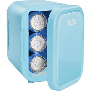 Iceman Portable Mini Fridge – Fits 6 x 12 oz Cans, Cooler and Heater Mini Fridge for Bedroom, Car, Office, Dorm and Skincare, AC/DC Car Plug-Compatible - Black