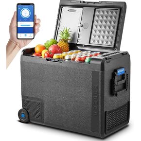 BODEGACOOLER 12 Volt Car Refrigerator, Portable Freezer WIFI APP Control, 40Quart (38L) Car Fridge -4℉-68℉, Electric Cooler 12/24V DC 100-240V AC for Outdoor, Truck, RV, Vehicles, Camping, Travel