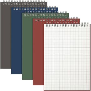 Graph Paper Spiral Notepad A5 Top Wirebound Notepad Grid Notebook Steno Pads Memo Notebook Grid Paper 140 Pages for Writing Sketching Drawing Office Supplies(Black,2 Pack) in Kuwait