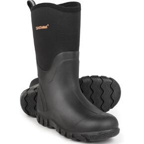Showave Classic Men's Rubber Boots Waterproof Rain Boots Insulated Neoprene Boot Mud Boot for Farming Hunting Gardening Yard Chore Working in Saudi Arabia