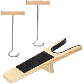 مجموعة من 3 خطافات مزيل حذاء Boot Boot Wooden للعمل/رعاة البقر ، مزيل أحذية الحذاء الخشبية الداخلية في الخارج مع مقابض طويلة ، وقرون الأحذية من الرجال.