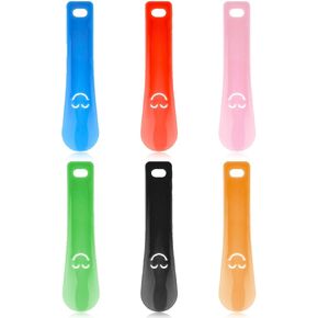 Ouligay 6Pcs Small Travel Shoe for Kids Horn Mini Portable Plastic Shoehorn 15cm 5.8 Inch Short Shoe Spoon