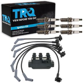 TRQ Ignition Kit Ignition Coil Spark Plugs Wire Set Compatible with 1997-2000 Ford Explorer Ranger Mazda B4000