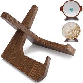 Large Bowl Stands for Display 12 Inch Heavy Duty, Wooden Bowl Display Stand Deep, Wood Plate Holder for Displaying, Platter Easel Display Stands for Book, Dish, Picture Frame, Extra Decorative Holders
