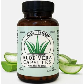 Capsules Aloe Vera 180 Count Freeze Dryze Wed و Powder for IC BPS تدعم الجهاز الهضمي والصحة المصنوعة في الولايات المتحدة الأمريكية المكملة الطبيعية