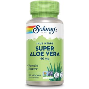 SOLARAY Super Aloe Vera Gel 8000mg | Naturally Occurring Amino Acids, Vitamins, Minerals, Enzymes & Antioxidants for Healthy Digestion Support | 100 CT