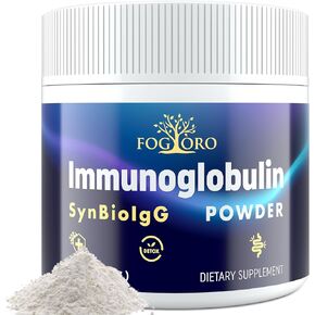 Fogoro Immunoglobulin Supplement with IgG, IgM, IGA | Low-Calorie IgG Supplement with L-Glutamine & N-Acetyl-D-Glucosamine | Lactose-Free, Casein-Free Alternative to Bovine Colostrum| 30 Servings