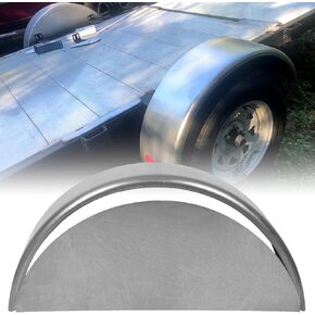 KUAFU Steel Round Trailer Fenders Single Axle & Fender Backs Fits 14"-16" Wheels 32" x 9" x 15" Compatible with Car Hauler Cargo Trailer Utility Landscape Trailer 2 Pcs