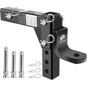 METOWARE Adjustable Trailer Hitch Ball Mount, 2" Towing Ball 7500 LBS, Fits 2-Inch Receiver, 6-Position Heavy Duty Tow Hitch with Pins and Trailer Hitch Lock