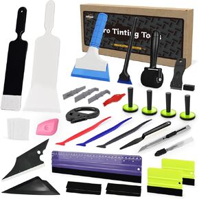 EHDIS Vinyl Wrap Tool Window Tinting Kit with Bulldozer Squeegee,Windshield Back Tint Scraper,Magnet Holder,Wra p Stick,Film Cutter,Sponge Seam Roller for Car Wrapping