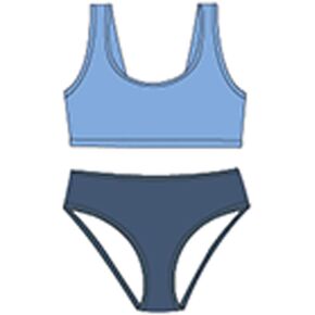 Girls Two Piece Swimsuits Ribbed Bikini Sets Swimming Bathing Suit Beach Sport Athletic Teen Girls Swimwear