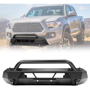 STXDAUTO Front Off Road Bumper Fits For 2016 2017 2018 2019 2020 2021 2023 Tacoma Guard Bull Bar W/Winch Mount 4x4 Front Bumper Split Type Brush Guard
