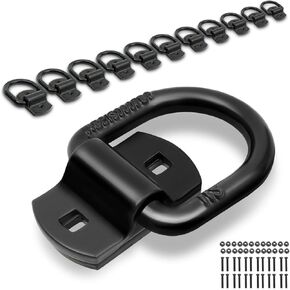 1/2" Heavy Duty Forged D Ring, 12000Lbs Break Strength Tie Down Anchors Hooks, for Trailers, Trucks, and Cargo Tie Downs (Weld-On, 12 Pack)
