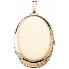 PicturesOnGold.com Solid 14K Yellow Gold Oval Four Photo Locket 1 Inch X 1-1/4 Inch Solid 14K Yellow Gold