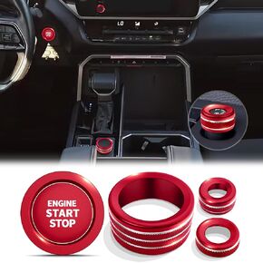 ملحقات تغطية المقبض لـ Toyota Tundra 2022-2025 & Sequoia 2023-2025 ، مجموعة سبيكة الألومنيوم 5pcs (شاشة شاشة حمراء ، 14 بوصة)