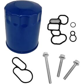 Oil Filter & Oil Pump Gasket & Solenoid Valve Gasket Fit for Honda Accord Odyssey Pilot Ridgeline CL MDX RL TL TSX ZDX, Replace 15400-PR3-004 15400PR3004, With Bolts