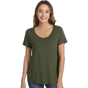 Wiwi Women's Pajama Tops Soft Crew Neck Sleep Shirt فضفاضة تي شيرت تي شيرت Viscose من Bamboo Loungewear S-XXL