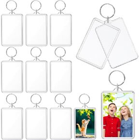 24 Pcs Photo Keychain (2 x 3inch) Transparent Picture Keychain, Acrylic Photo Insert Keychain Blank Photo Insert Keyring DIY Personalize Favor Graduation Gift