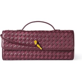 Woven Purse For Women Evening Clutch Woven Leather Handbags Crossbody Bag Suede Purse Formal Evening bag