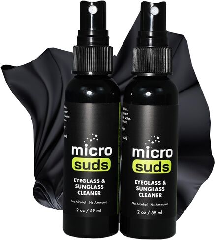 Advanced Eye glass Cleaner Spray Kit | (2x) Glass Cleaner Sprays 2oz & (2x) Glasses Cleaning Cloth | Formula Mitigates Scratches for Eyeglasses, Laptop, Screens | USA MADE (4 piece set) in Saudi Arabia