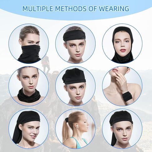 6 Pack Neck Gaiter for Men Women Breathable Outdoor Face Mask Cover Headwear for Hiking Running Cycling and Fishing in Kuwait