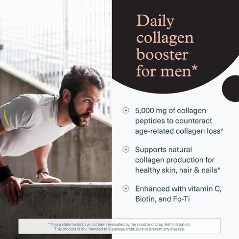 Youtheory Men's Collagen - 5,000 mg Collagen - Daily Supplement for Men - for Hair & Skin Support* - Gluten, Soy & Dairy Free - 290 Tablets in Saudi Arabia