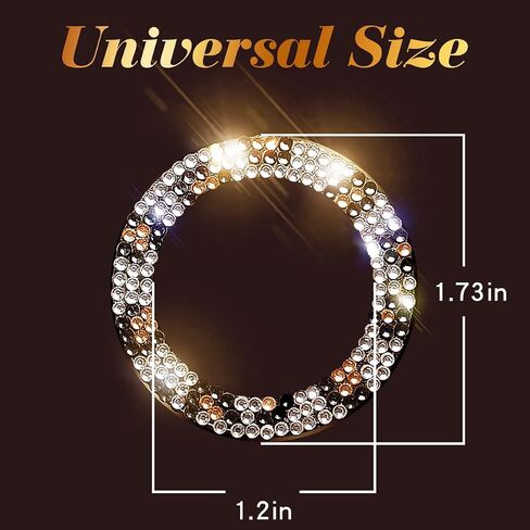 3 Circles of 160 Rhinestones Bling Car Push Start Button Cover Accessories for Women - Emblem Sticker Decoration Ring & Knob in Saudi Arabia