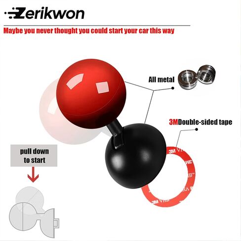 𝟯𝗠 Tape | Car Joystick Push Start Button Cover, Metal Push to Start Accessories, Car Starter Engine Start Stop Button Cover, Cool Car Accessories Interior Decor Push to Start Button Rocker, red in Saudi Arabia