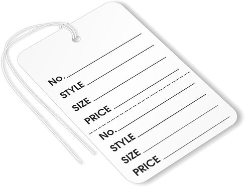 SmartSign 2.875 × 1.75 بوصة أبيض ثقب العلامات الحجم - 6 | سعر نمط حجم الملابس | 12 نقطة بطاقة ، حزمة من 1000 ، مصنوعة في الولايات المتحدة الأمريكية in Kuwait