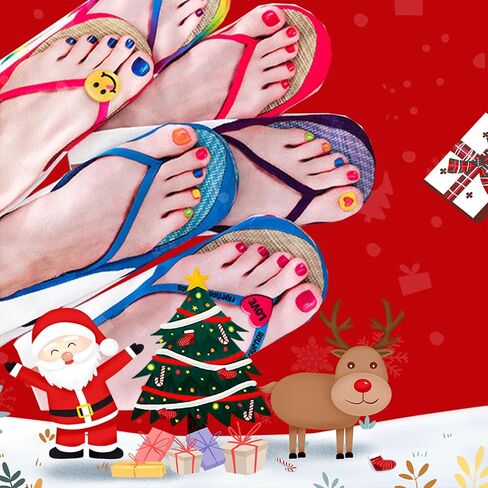 Flip Flop Funny 3D Print Girls Foot Socks - Women's No Show Socks ، 3 أزواج (6-10) in Saudi Arabia