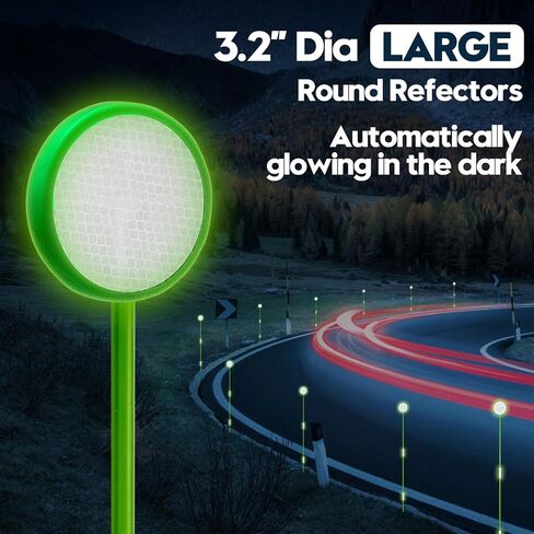 12PC Driveway Markers Reflectors,Glow-in-The-Dark Lane Recognition reflectors, 48Inch Fiberglass Pole Double Sided Reflectors for Driveway,Three Heights of Reflective in Saudi Arabia